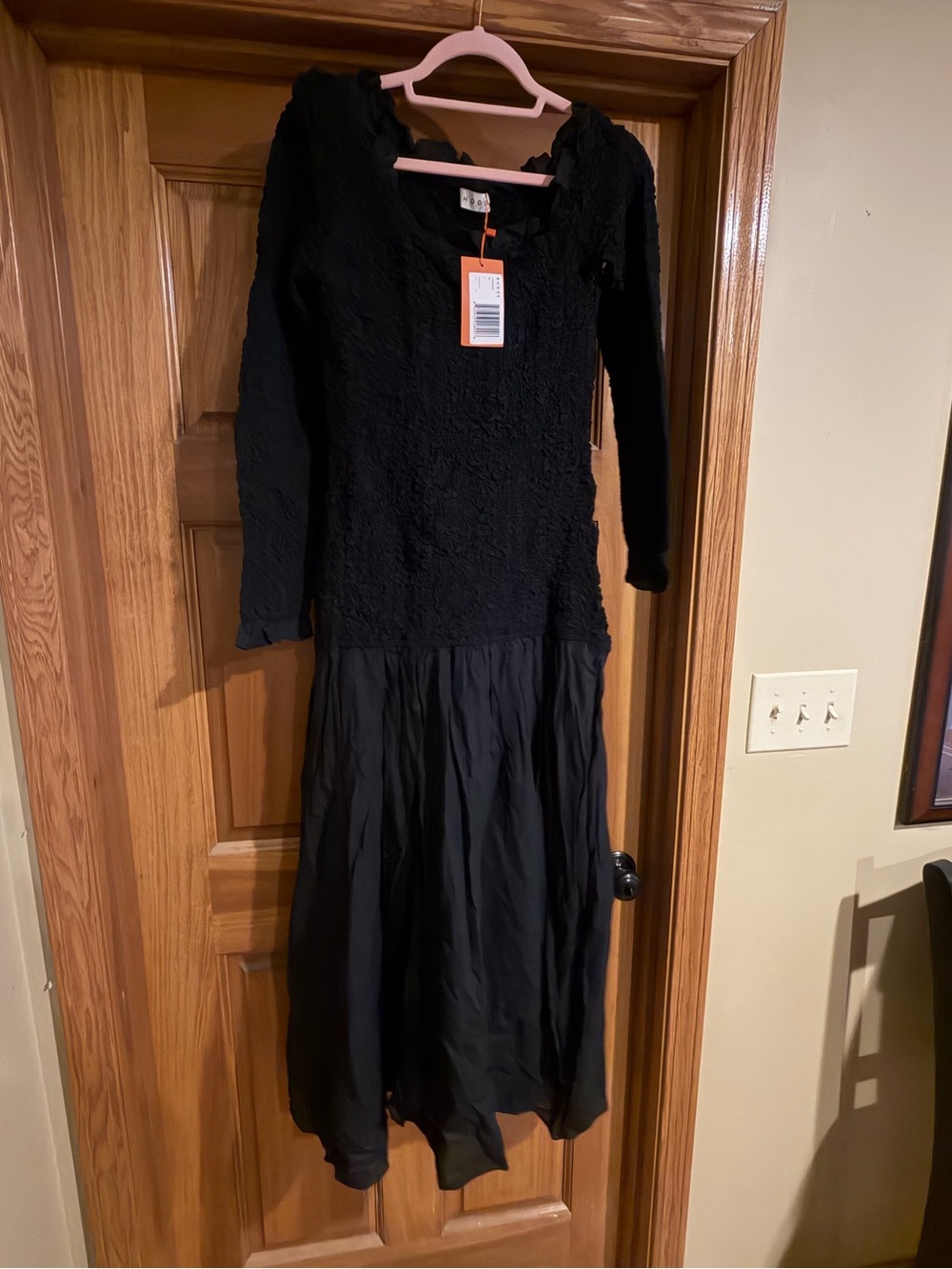 RHODE Black Long-Sleeve Maxi Dress